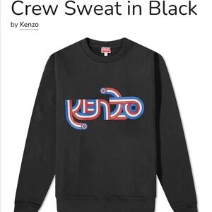 Kenzo Men's Black Crewneck Sweater with Multicolor Graphic